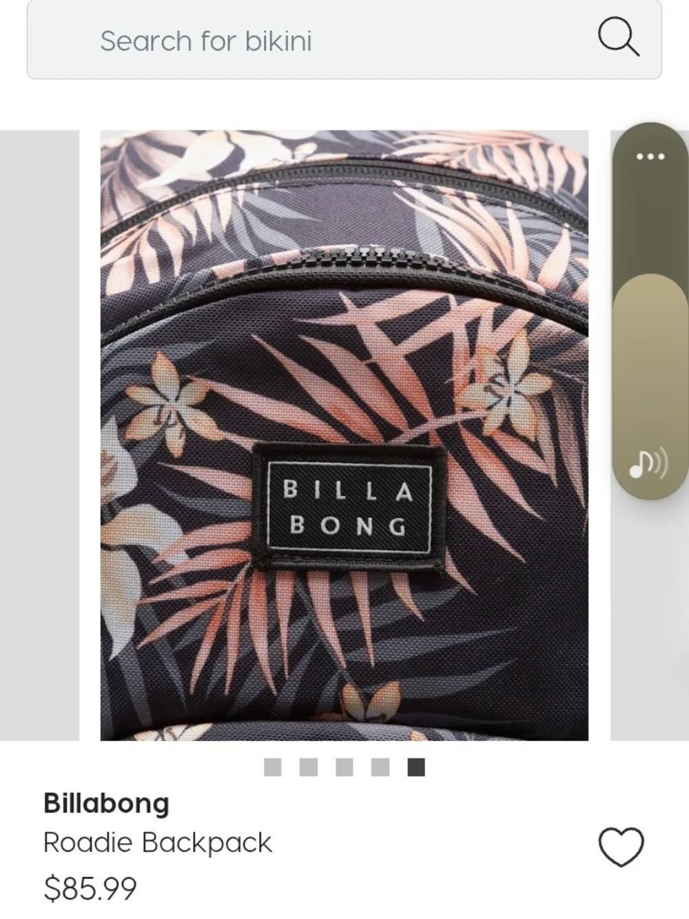 Billabong Roadie BackpackTropical Leaf Print
